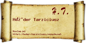 Héder Tarziciusz névjegykártya